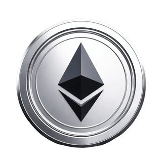 Grafisch element met de Ethereum (ETH)-coin dat zweeft