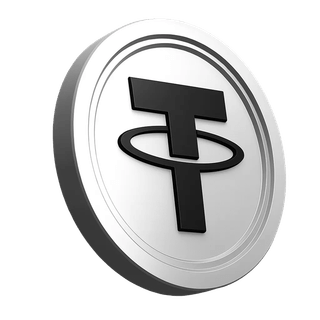 Illustratie van Tether USDT-munt in de platforminformatiesectie